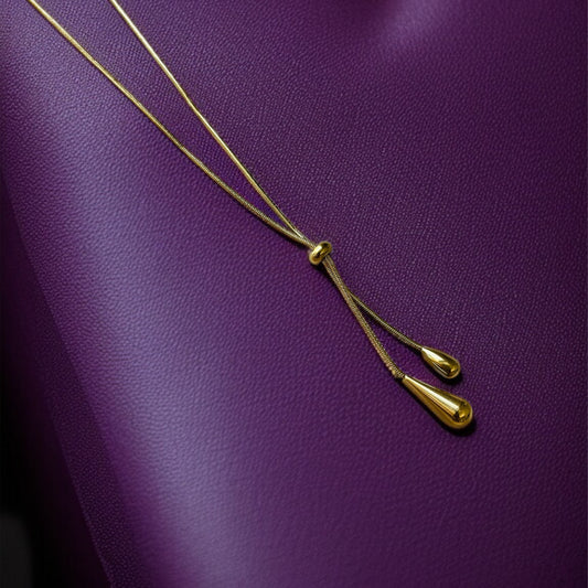 Adjustable Gold Drop Necklace