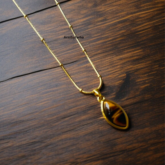 Brown Oval Shape Necklace