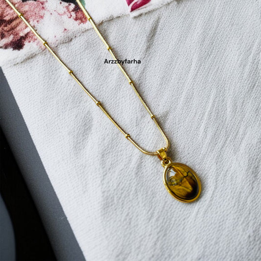 Brown Oval Shape Necklace