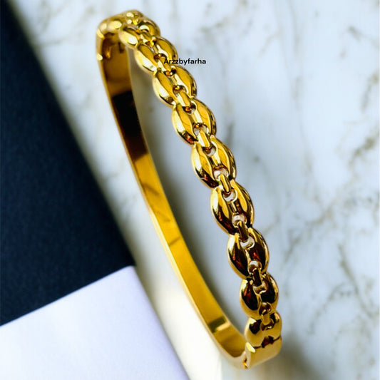 Antitarnish Gold Braid Bangale Bracelet