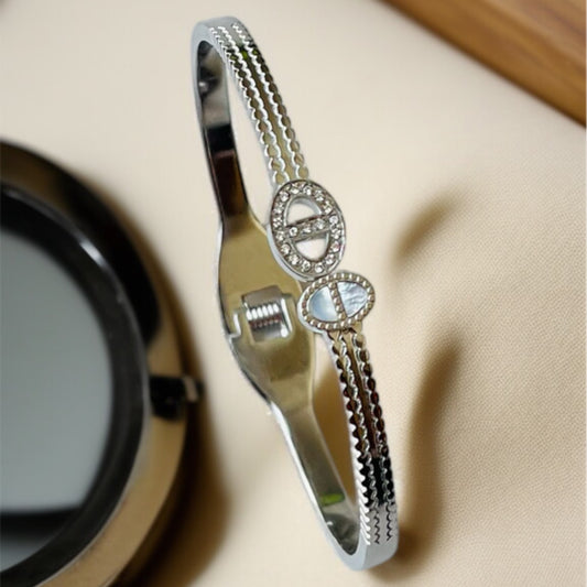 Antitarnish Silver Bangle Bracelet