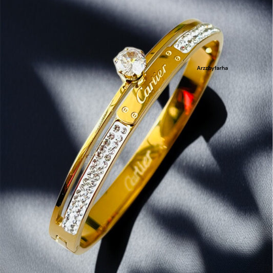 Brand Inspired Solitaire Bangle Bracelet
