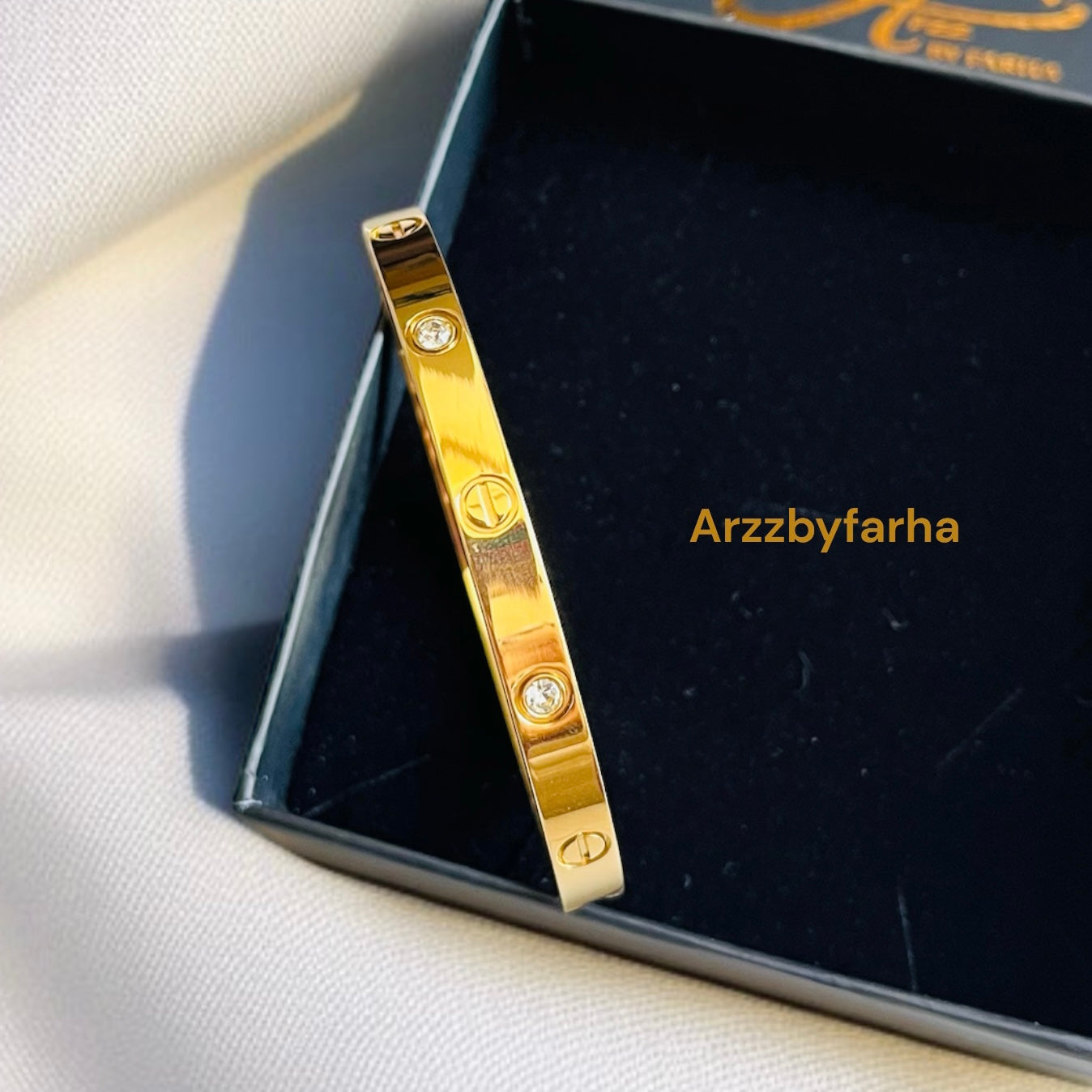 Gold Zircon Studded Cuff Bracelet