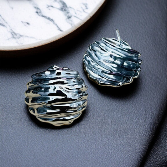 Silver Textured Studs Earring