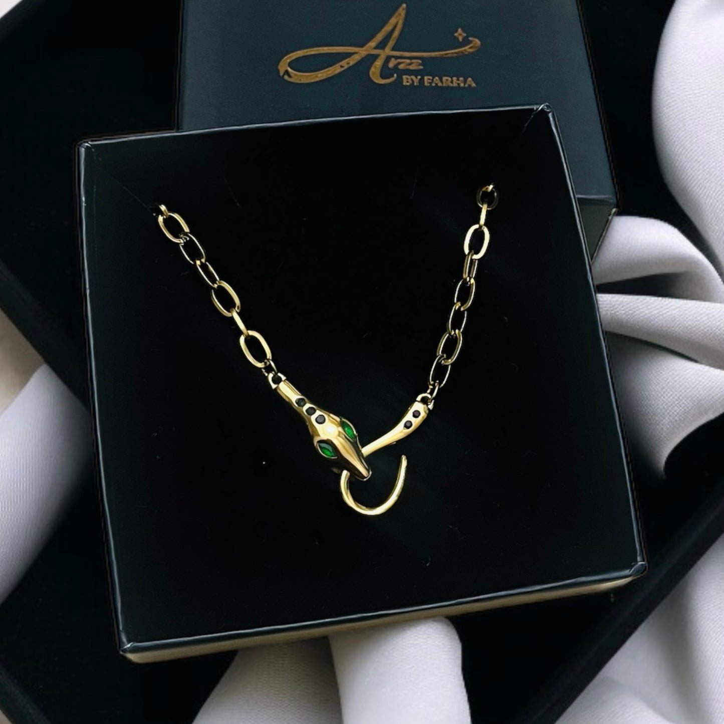 Snake with Green Eye Statement Necklace