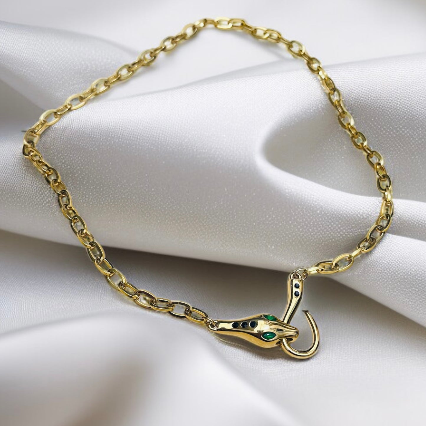 Snake with Green Eye Statement Necklace
