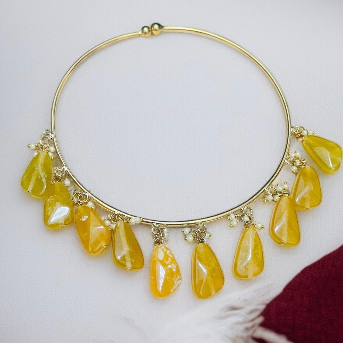 Yellow Brass Hasli Necklace