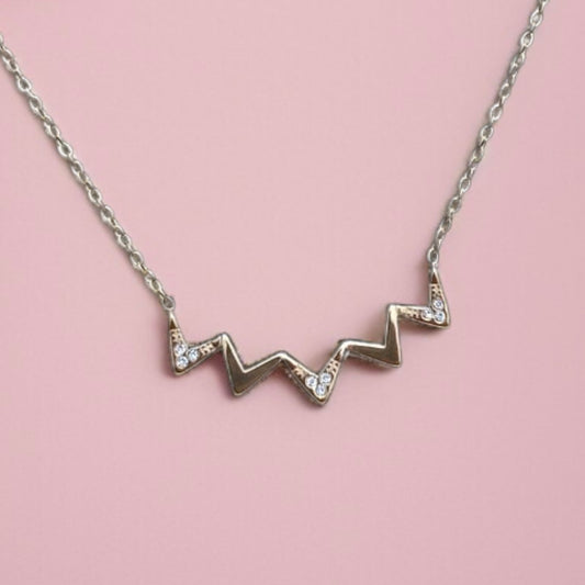 Antitarnish Zigzag Pendant Necklace