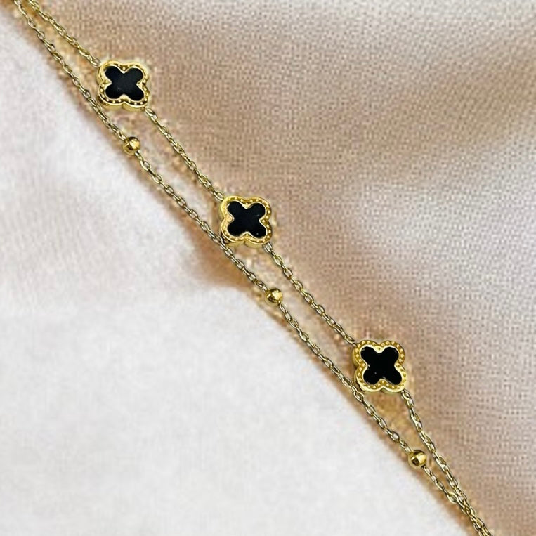 Black Clover Chain Bracelet