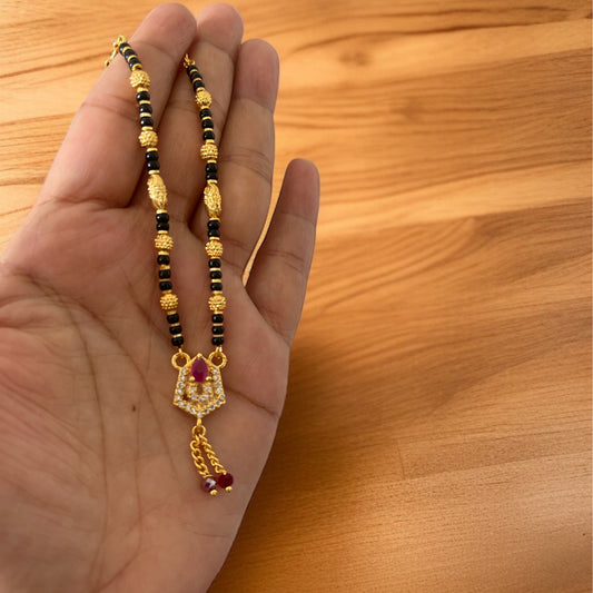 Zircon & Ruby Pink Mangalsutra