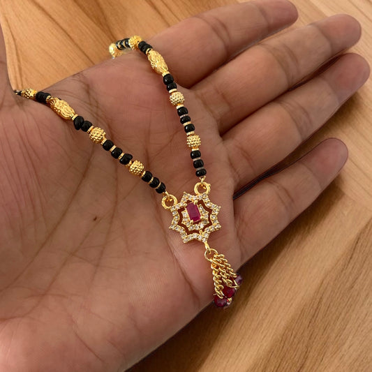 Zircon & Ruby Pink Mangalsutra