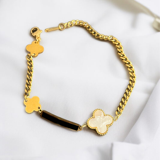 White Stone Chain Bracelet