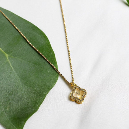 Crystal Clover Chain Necklace