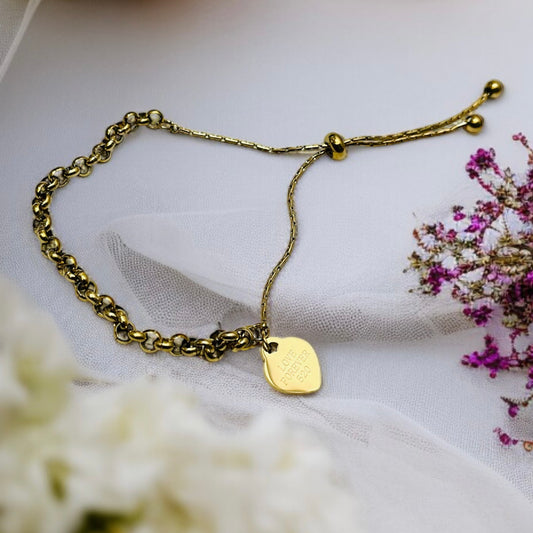 Gold Twisted Adjustable Chain Bracelet