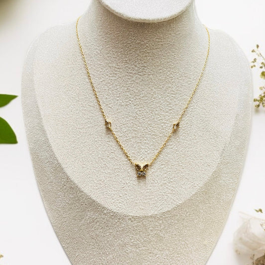 Crystal Butterfly Pendant Necklace