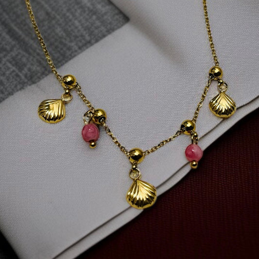 Pink Beads Shell Necklace