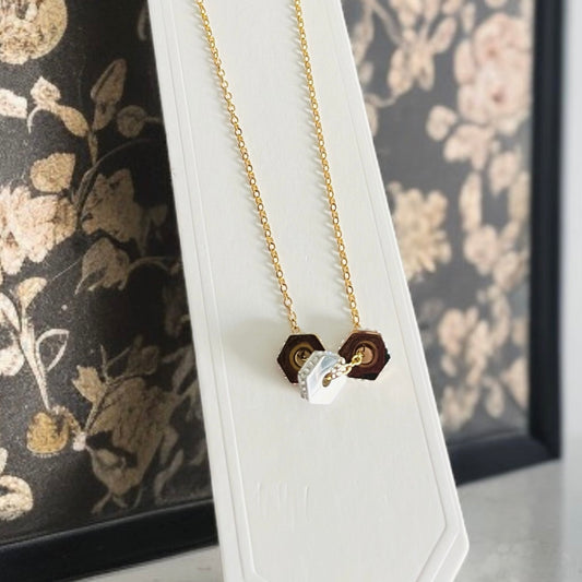 Tricolor Ring Chain Necklace