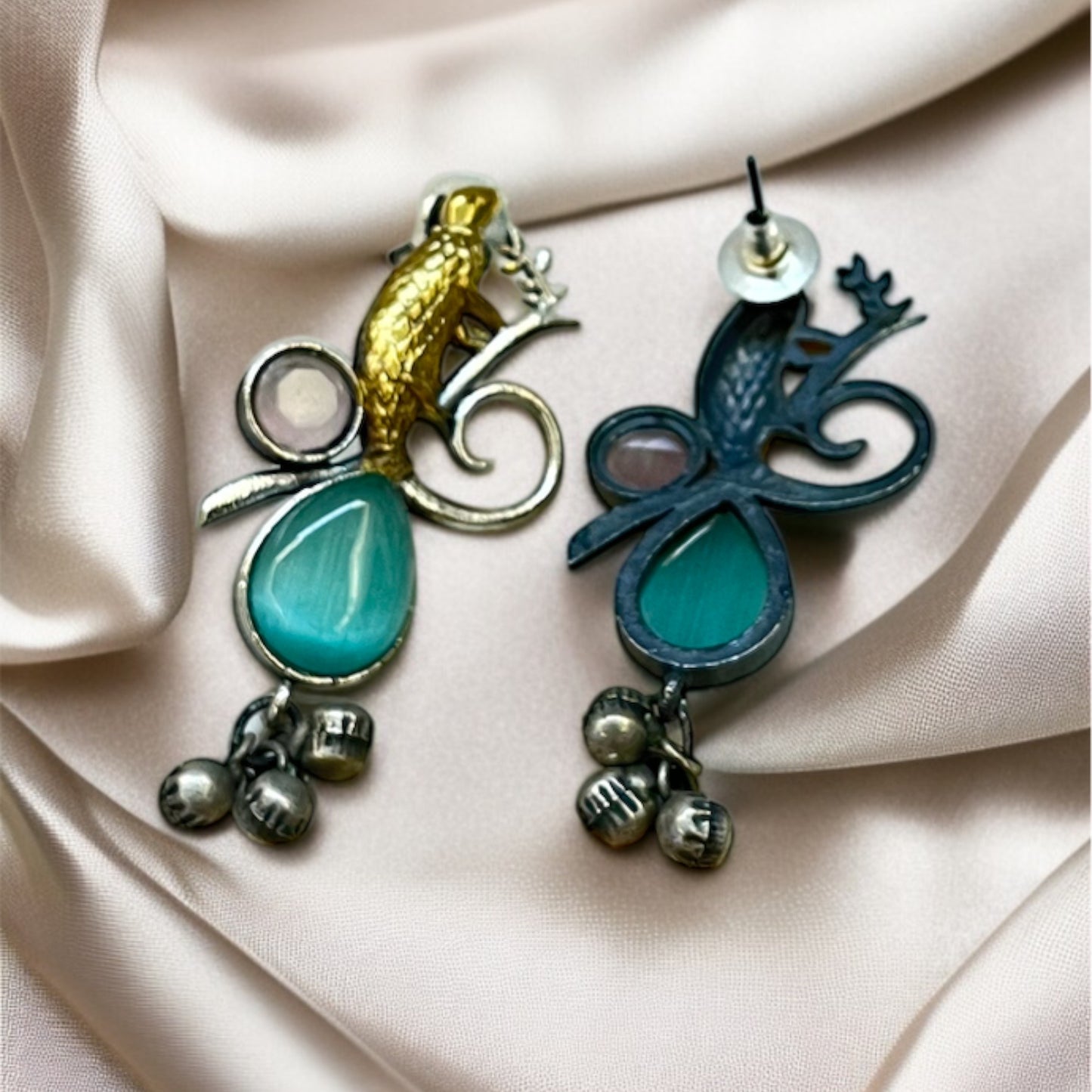 Dual Tone Birds Earring