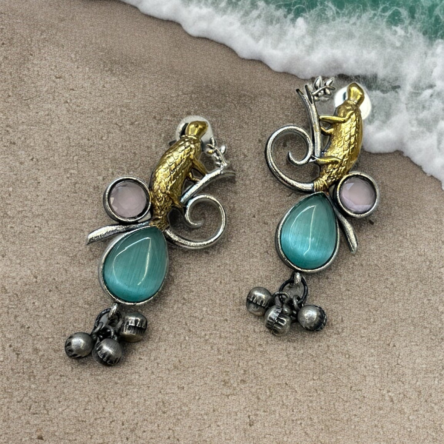 Dual Tone Birds Earring