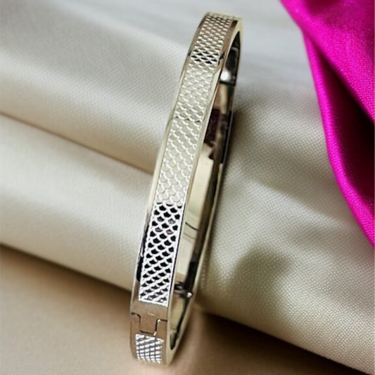 Silver AD Studded Bangle Bracelet