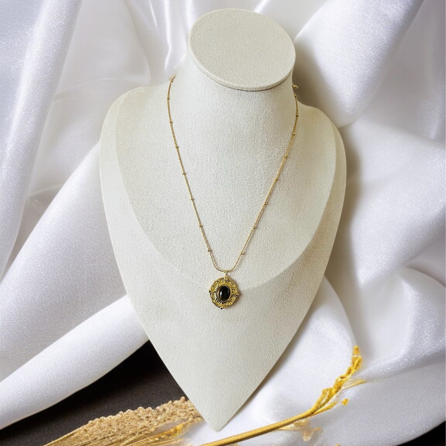 Tiger Stone Gold Pendant Necklace