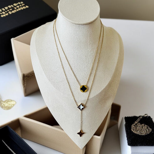 Black Clover Double Layer Necklace
