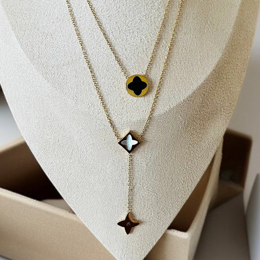 Black Clover Double Layer Necklace