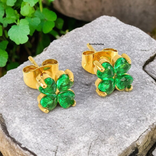 Green Stone Studs Earrings