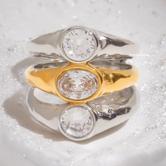 Luxe Dual Tone Diamond Ring