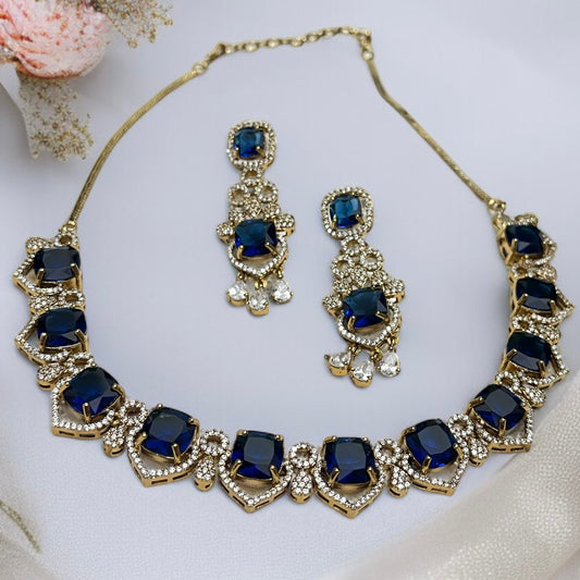 Sapphire Blue Necklace Set
