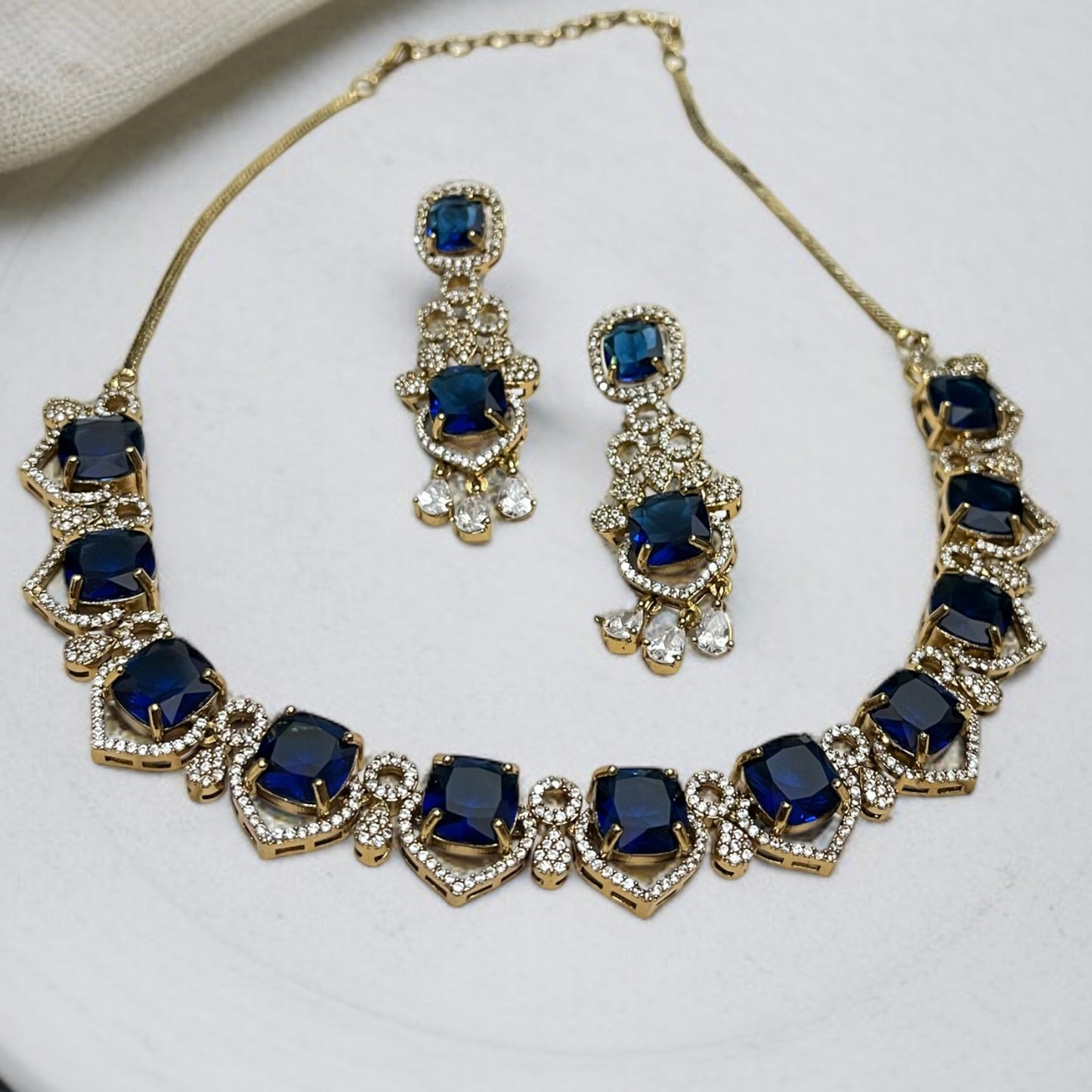Sapphire Blue Necklace Set
