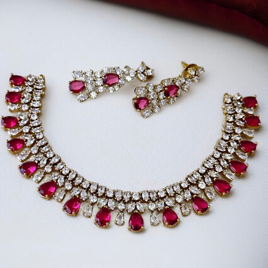 Ruby Pink Necklace Set