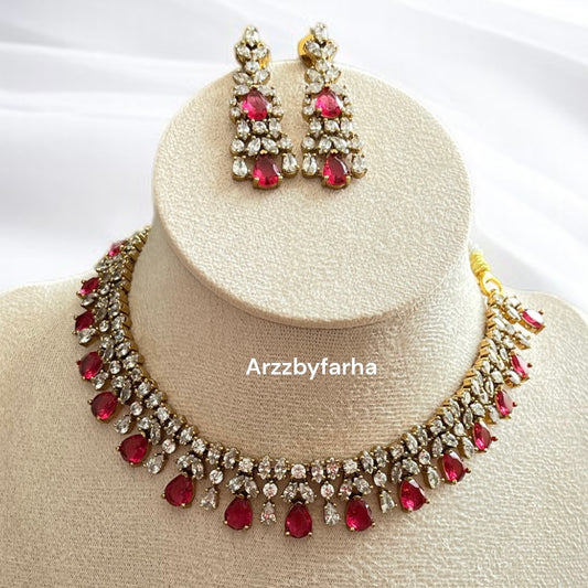 Ruby Pink Necklace Set