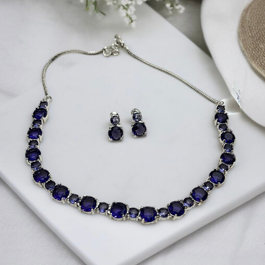 Sleek Purple Necklace Set