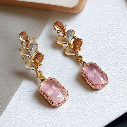 Pink AD Drop Earrings
