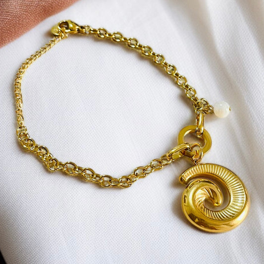 Gold Charm Chain Bracelet