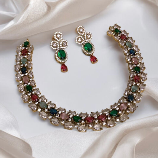 Multicolor Stone Necklace Set