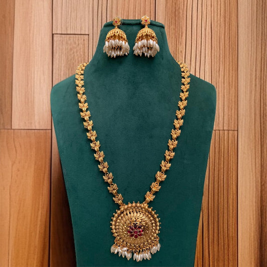 Gold Plated Long Necklace Set