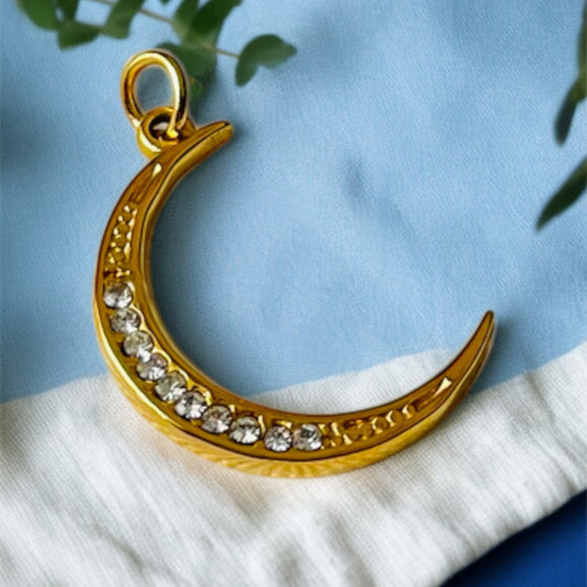 Crescent AD Studded Pendant Only