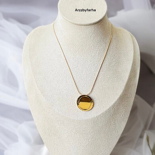 Solid Gold Coin Chain Necklace