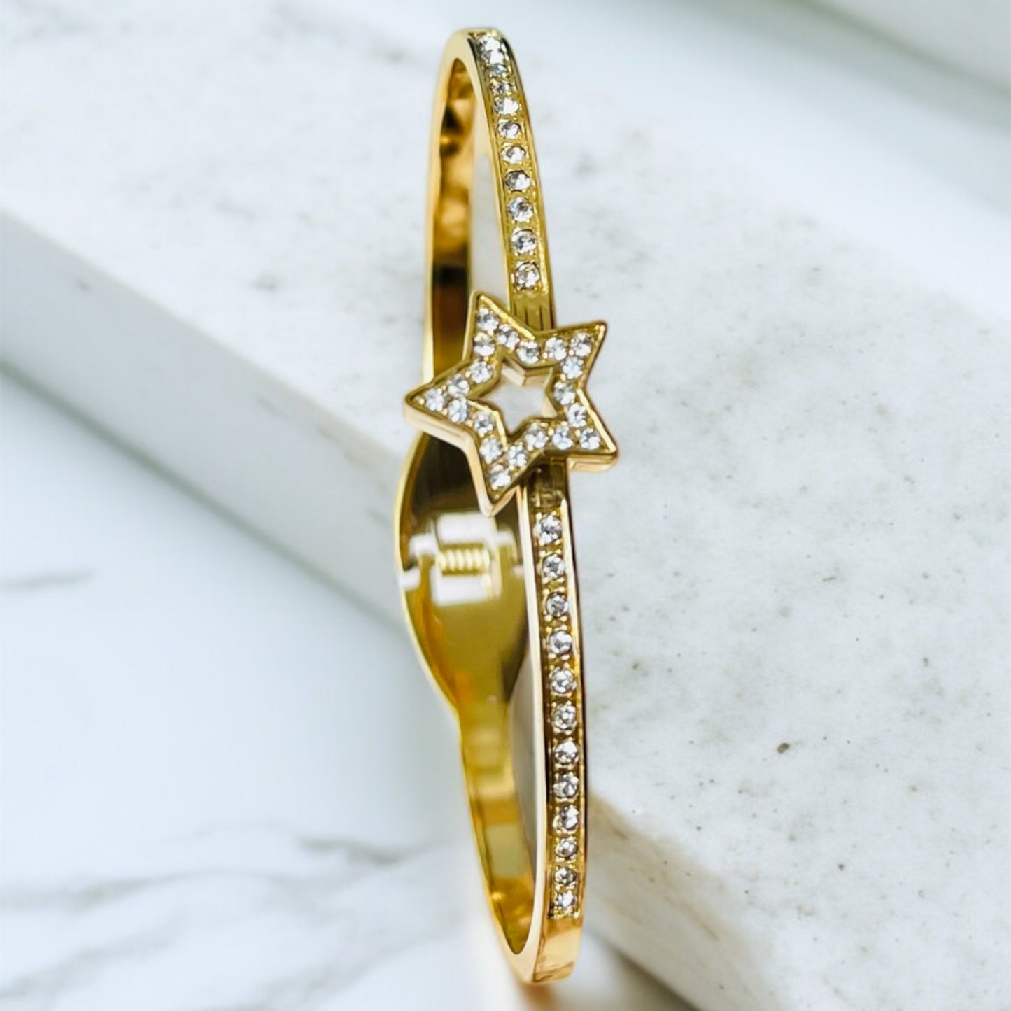 Star AD Studded Gold Bracelet