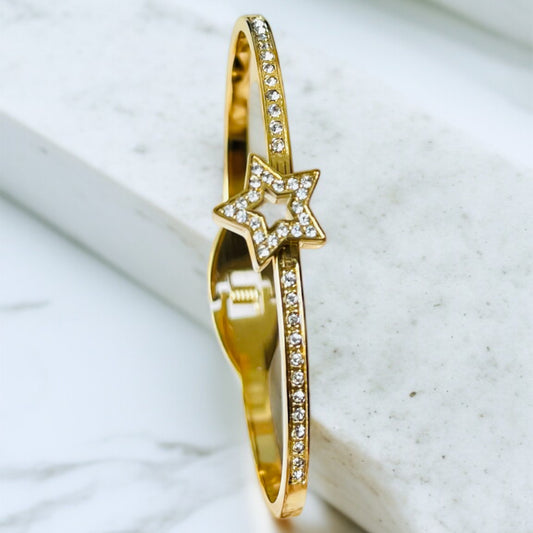 Star AD Studded Gold Bracelet