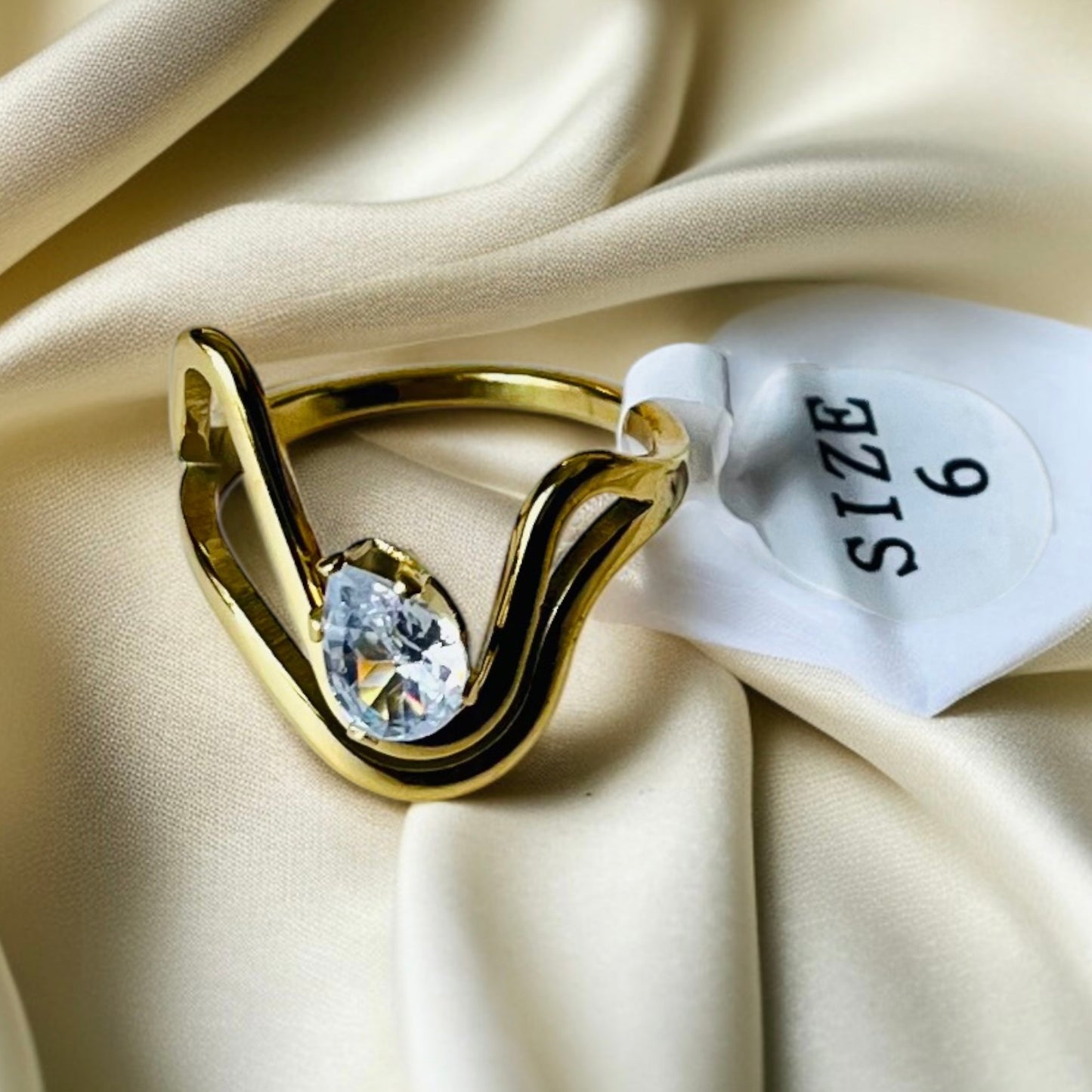 Anti tarnish Gold Diamond Ring
