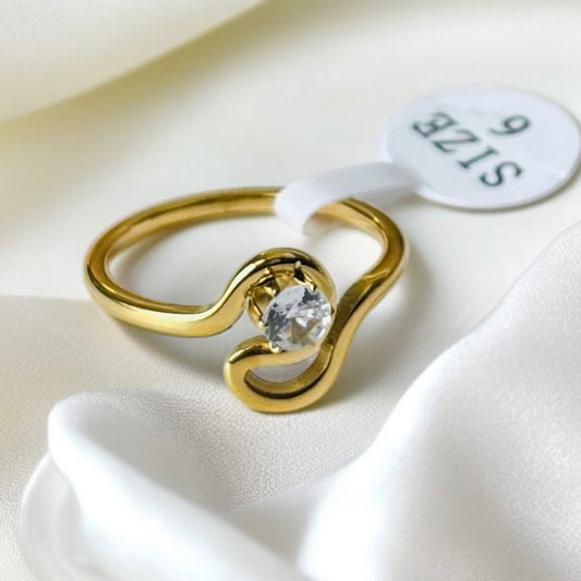 Anti tarnish Gold Diamond Ring