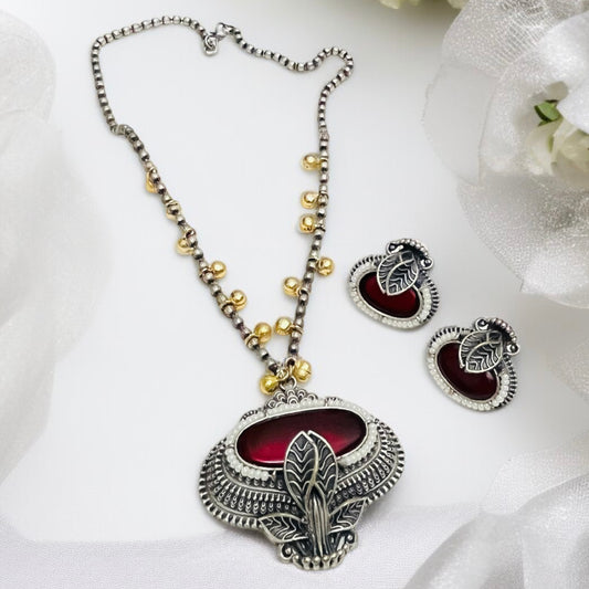 Red Stone Necklace Set