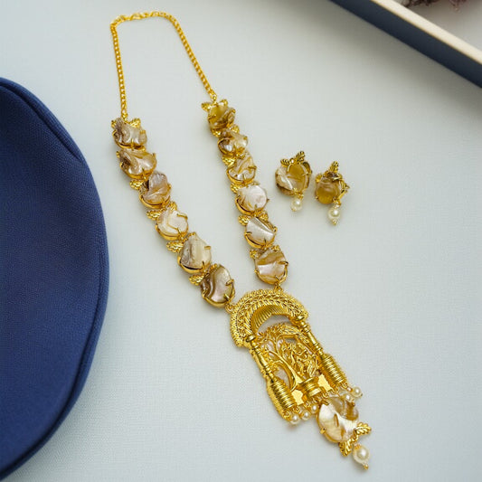 MOP Temple Necklace Set