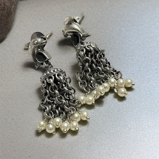 Black Fish Drop Earrings