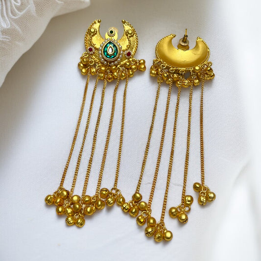 Kashmiri Brass Chandbali Earrings