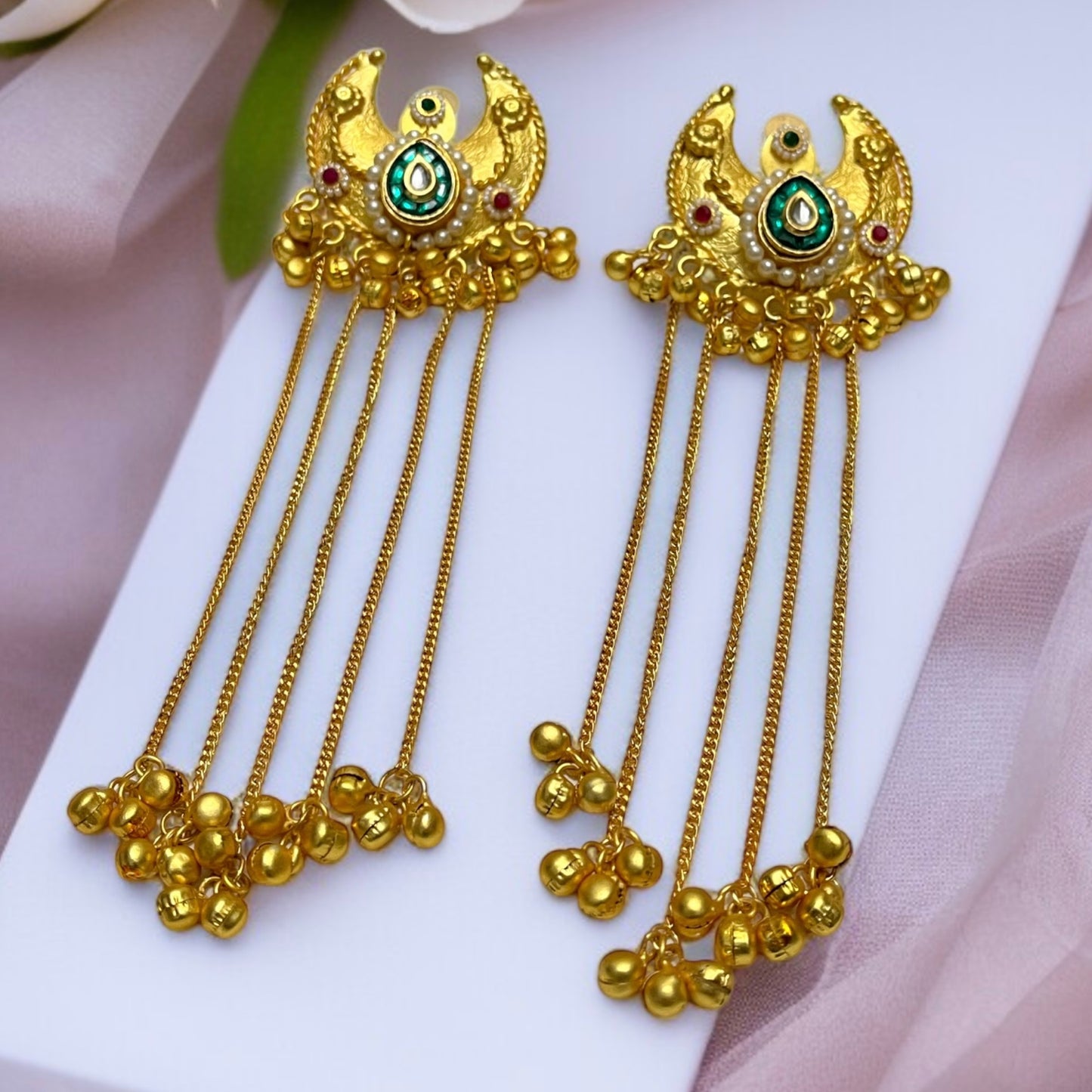 Kashmiri Brass Chandbali Earrings