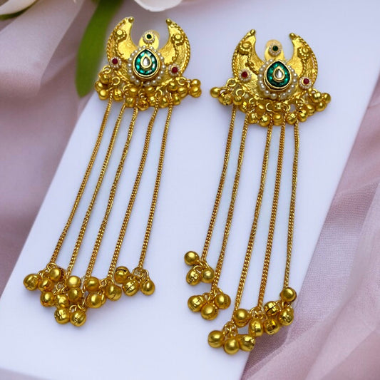 Kashmiri Brass Chandbali Earrings